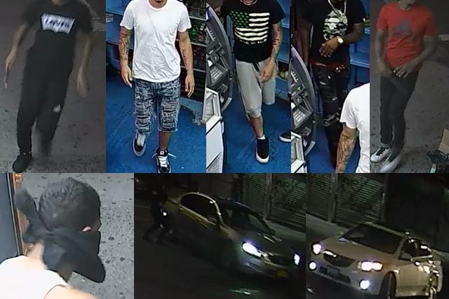 Photos of individuals wanted for questioning, plus vehicles seen at the scene